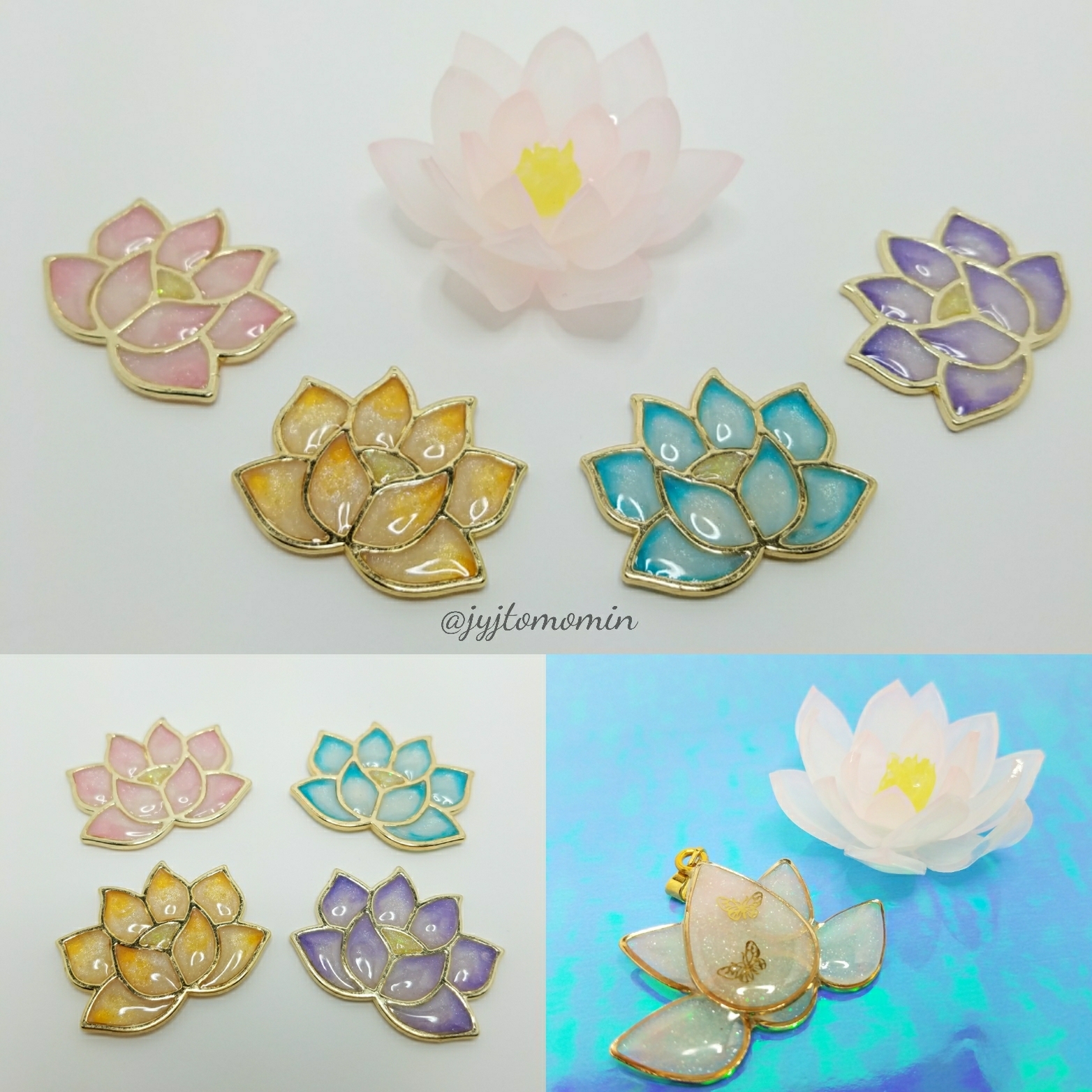 グラデーションカラーの蓮の花レジン Uvレジンの作品紹介 Beauty Moon