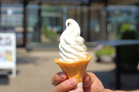 ＳＡでソフトクリーム舐めてるバイク乗りのおじさんのサムネイル