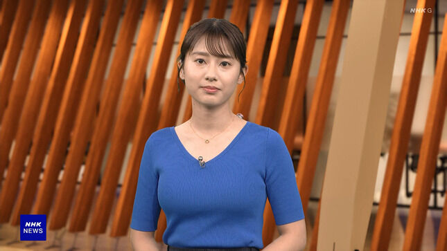 【画像】浅田春奈アナの巨乳がピタピタのニットでくっきりしてしまう！！