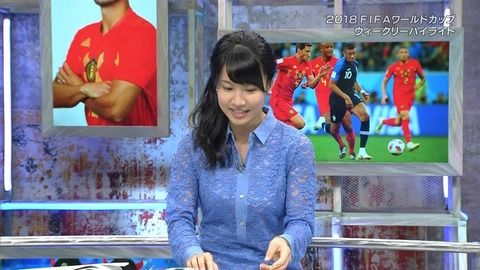 NHK澤田彩香アナのちょっと透けてるパツパツな胸元。