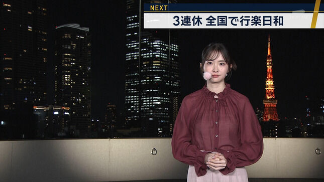 【画像】報ステお天気お姉さん うっすらと透ける！！
