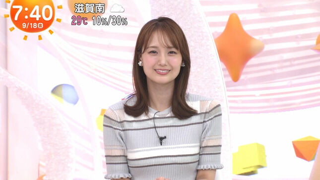 【画像】井上清華アナ 透けたニットで胸元を強調する！！