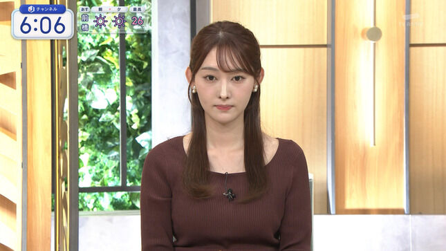 【画像】森山みなみアナ セクシーニットの豊乳！！【GIF動画あり】