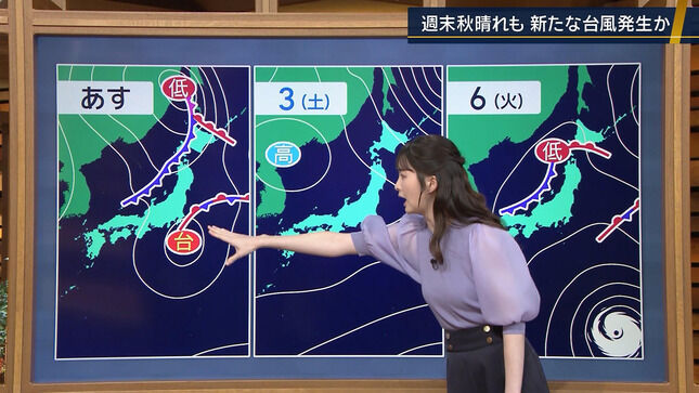 【画像】報ステお天気お姉さん 横乳くっきり天気予報！！