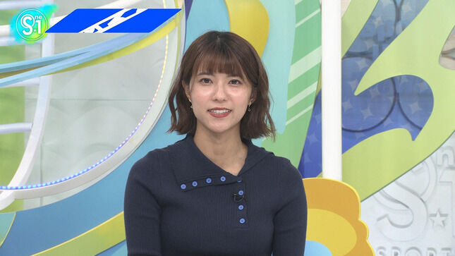 【画像】御手洗菜々アナ ニットで胸元強調！！