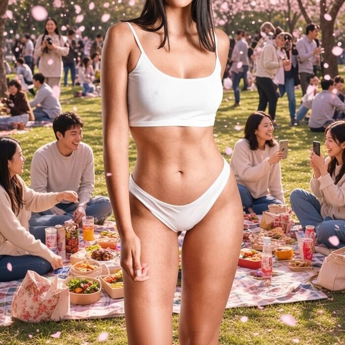 【画像】くそエ□ボディ女性芸能人さん、花見での下着ショットが晒されてしまうｗｗｗｗｗｗｗ