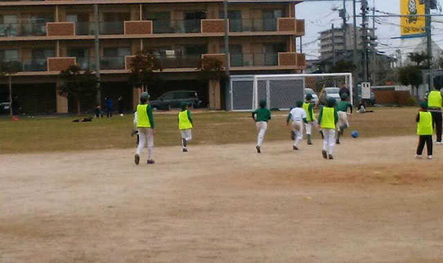 体力づくりトレーニングのサッカー中