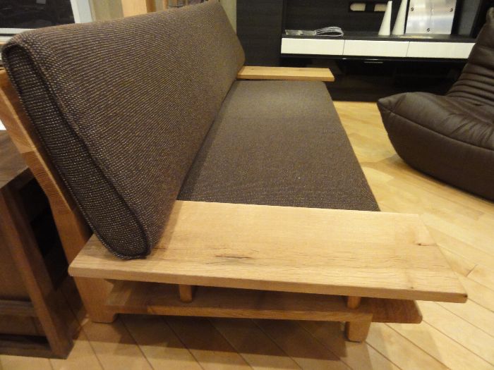 飛騨産業 3人掛けソファー 森のことば グレー×ナチュラル 【トレファク