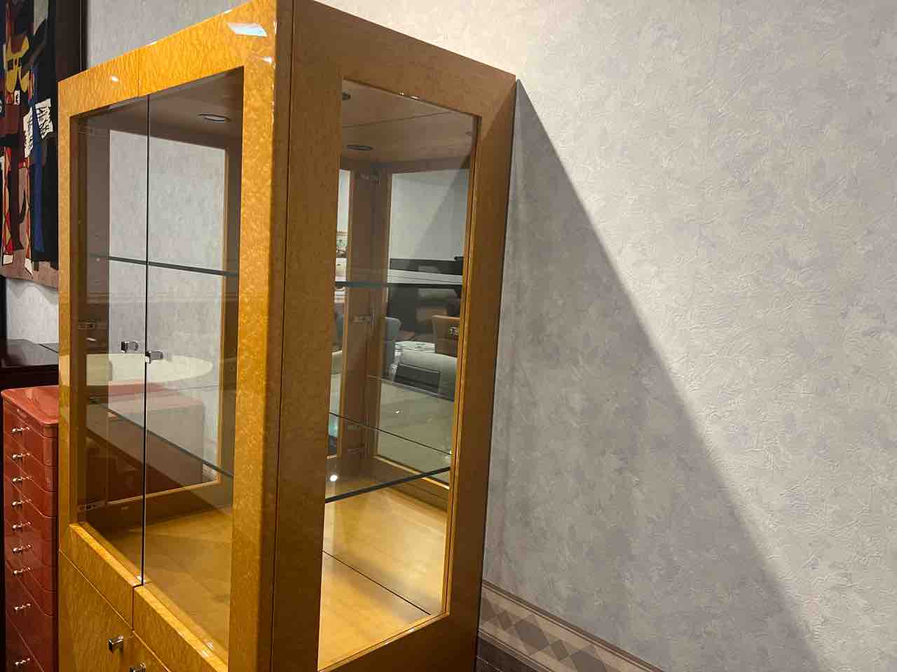 松岡家具 バーズアイメープルキャビネット コレクションケース