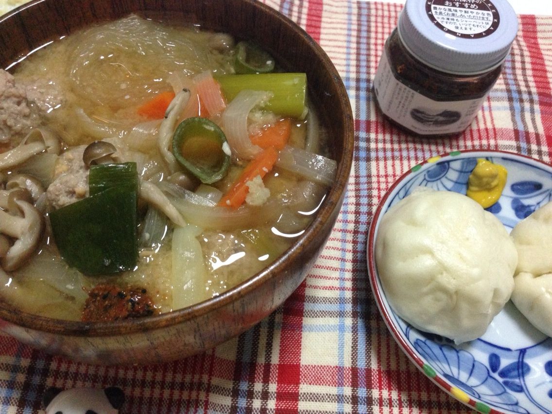 春雨と肉団子と野菜たっぷり味噌汁 其ノ日暮シ