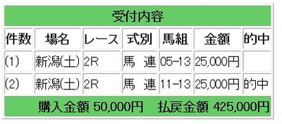 競馬的中馬券