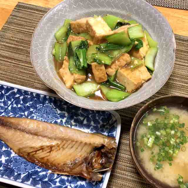 けいのむ 食べたもの作ったもの 手軽で美味しい厚揚げと青梗菜のサッと炒め煮