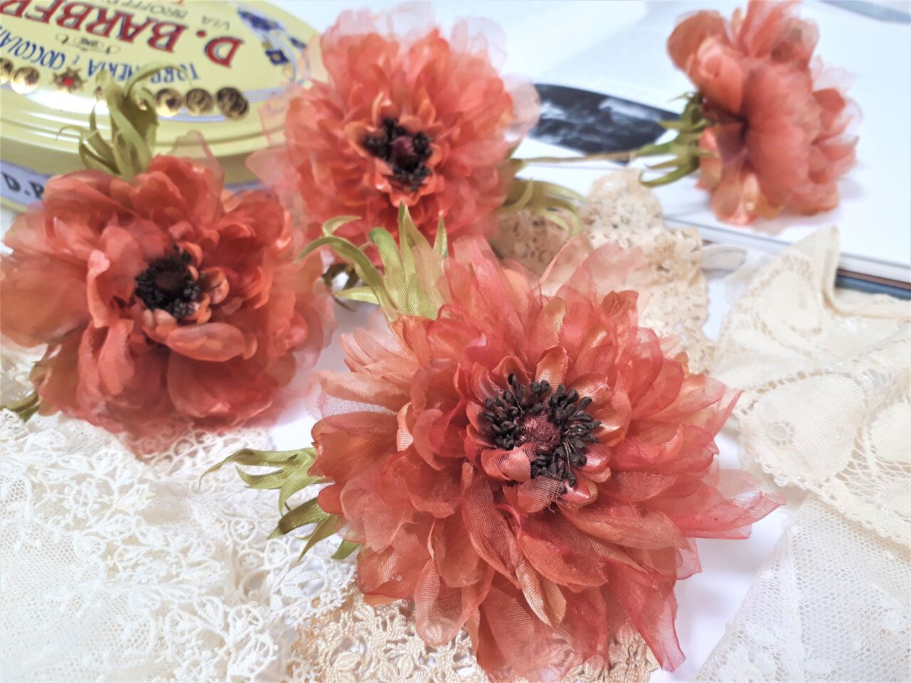 八重咲きラナンキュラス 布で作る花日記 八重咲きラナンキュラス 布で作る花日記