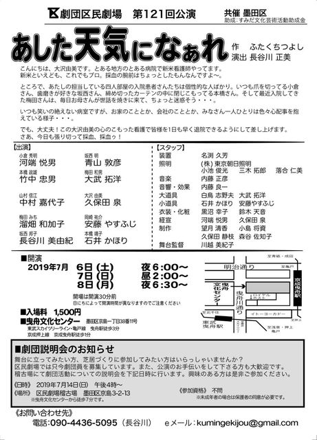 チラシ裏 劇団区民劇場のぶろぐ