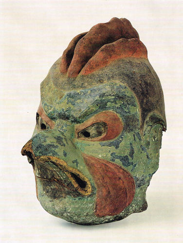 骨董品 伐折羅大将 お面 壁掛け 乾漆 仏教 美術 骨董品 レトロ