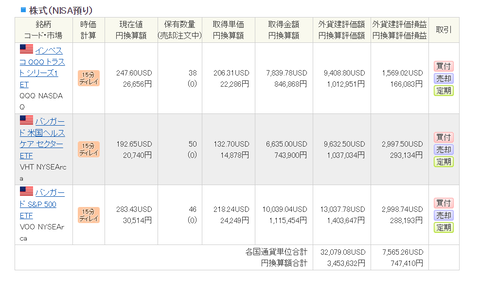 6月末 外国株NISA