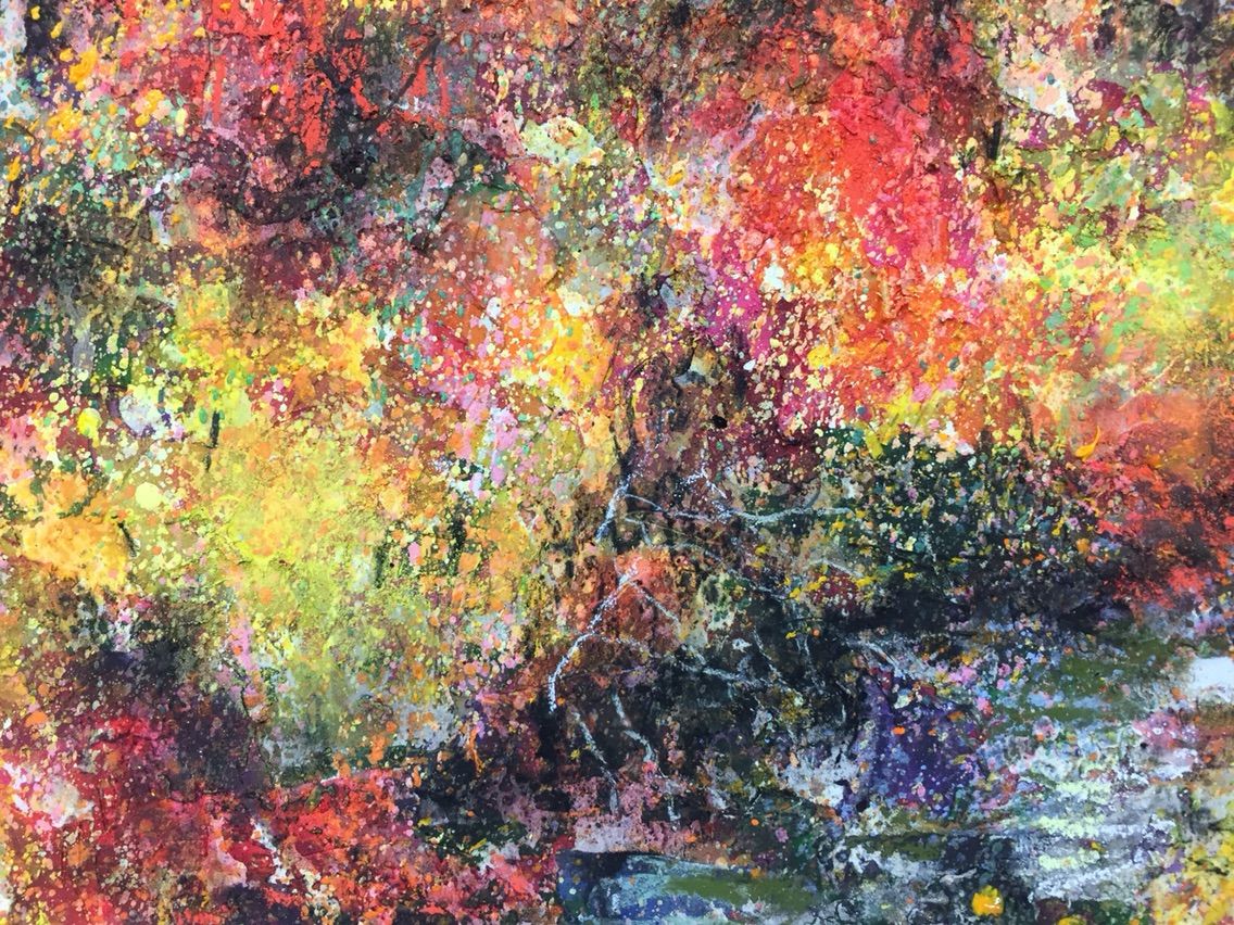 ドリッピングで紅葉を描く授業と荒波に打たれる裸婦のセッティング えかきの思考