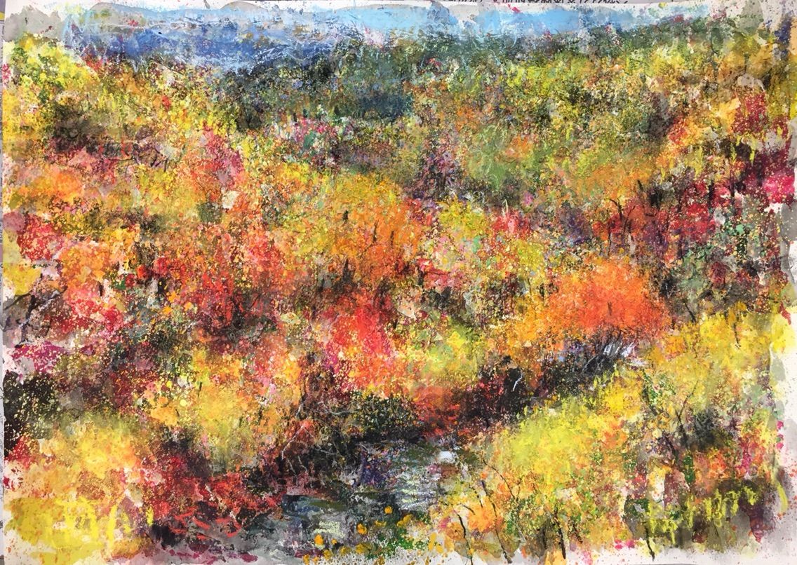 ドリッピングで紅葉を描く授業と荒波に打たれる裸婦のセッティング えかきの思考