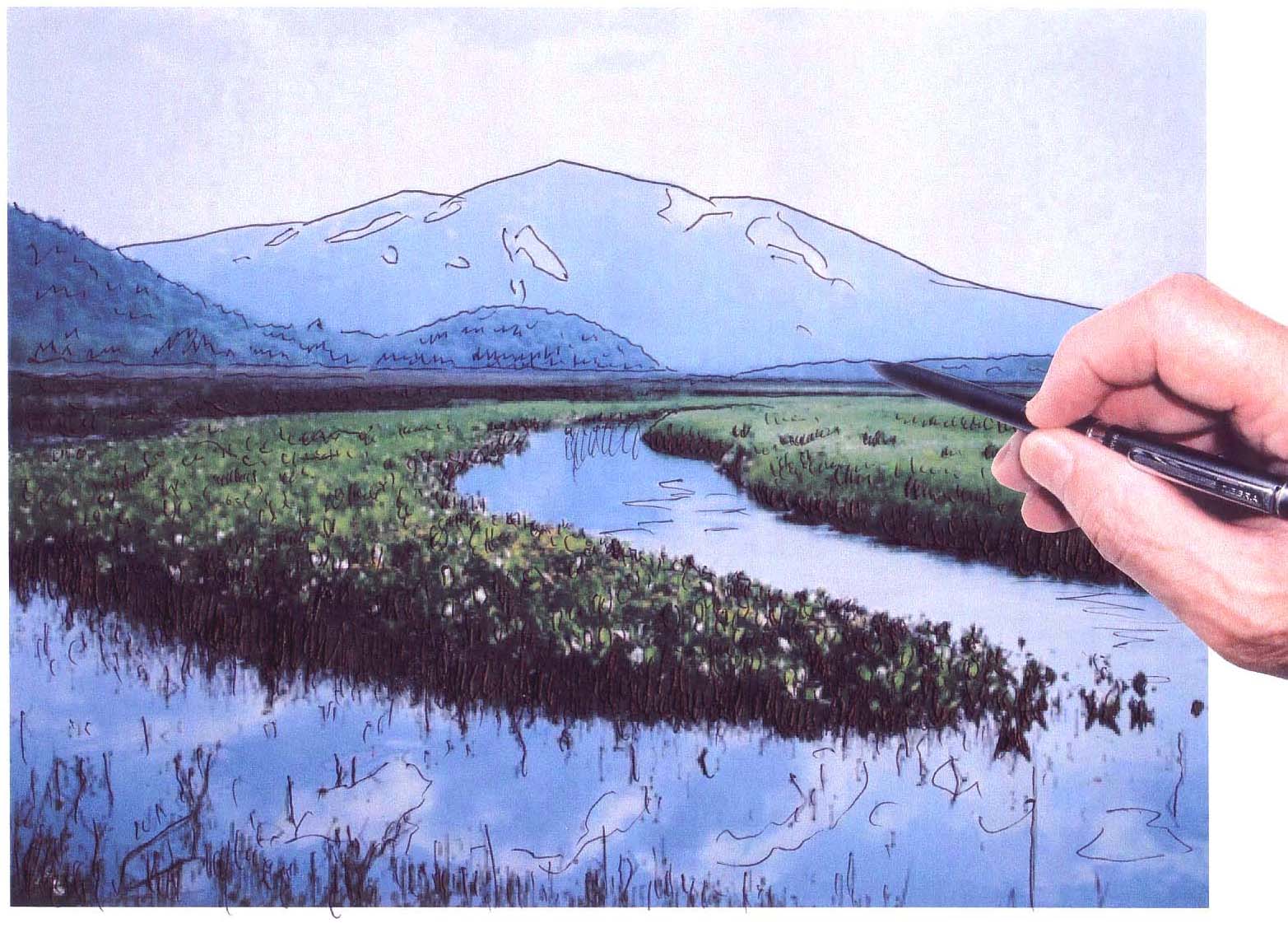 誰でも描ける風景画－（4）尾瀬ヶ原を描く : My comfortable life