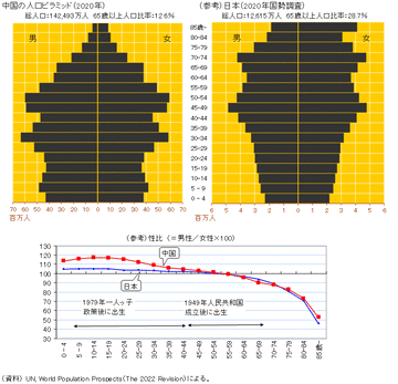 中国人口ピラミッド