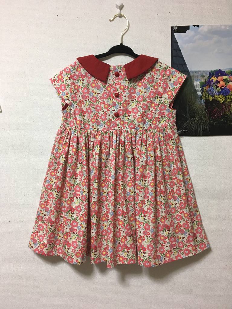 no 273 doudouの女の子とママが着たい服 から 丸えりのキャップそでワンピース まるごと ｋ ｓソーイングブログ