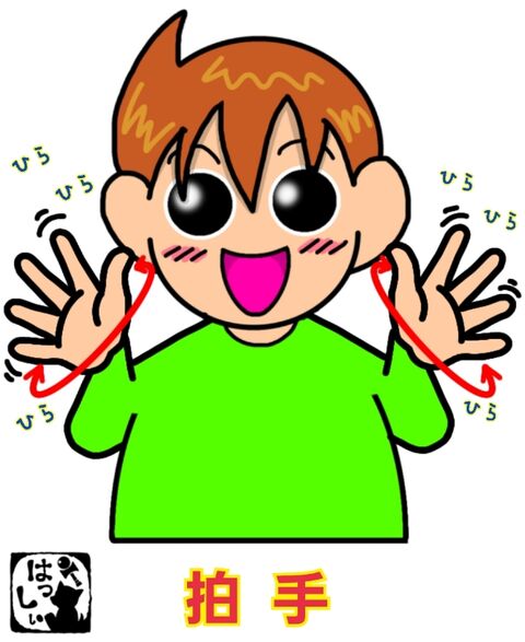 アニメーションの拍手の手