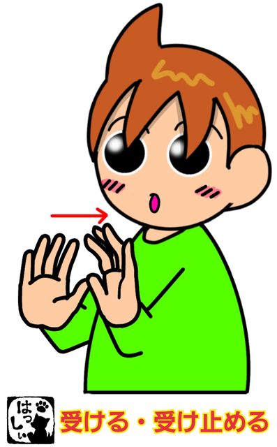 手話単語 ２３８ 受ける 受け止める 手話しゅわshushushu