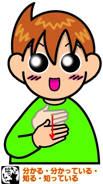 手話単語：52 【分かる】【知る】【分かっている】【知っている