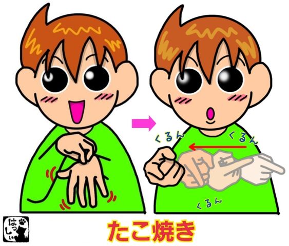 手話単語 １４６１ たこ焼き 手話しゅわshushushu Powered By ライブドアブログ