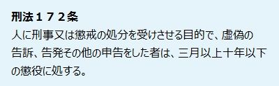 虚偽告訴罪 刑法172条