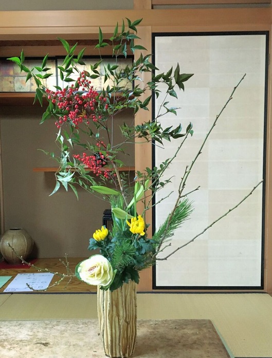 南天の正月花 花月流 南天の正月花 花月流