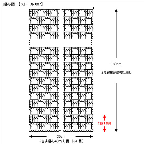 無料編み図 ストール 007 かぎ編みの無料編み図と編み方入門ブログ