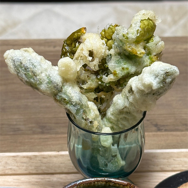 05菜の花とアスパラの天ぷら