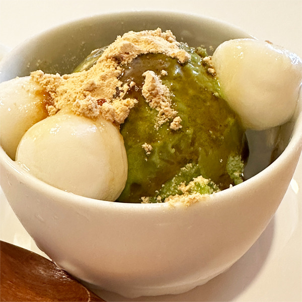 07抹茶アイスクリーム＆白玉(きな粉・黒糖蜜かけ)