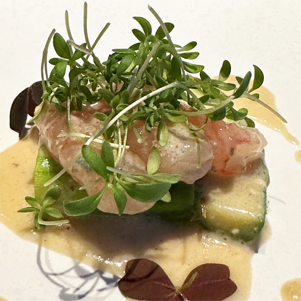 03甘海老とアスパラの腐乳ソース