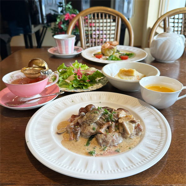 01道産豚ヒレ肉イタリア産モリーユ茸ジロール茸入りキノコのフリカッセ・クリーム煮(3000円)