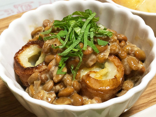 03大葉チーズちくわロール納豆がけ