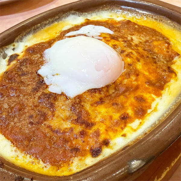 01半熟卵のミラノ風ドリア(350円)