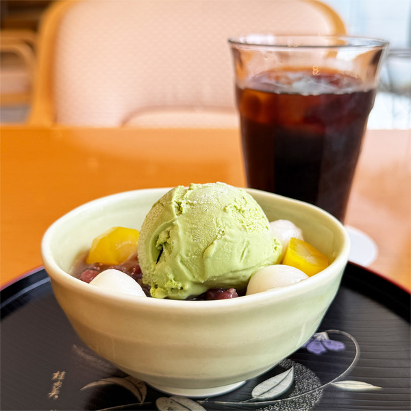 06冷しぜんざい単品(800円→600円)・セットのアイスコーヒー