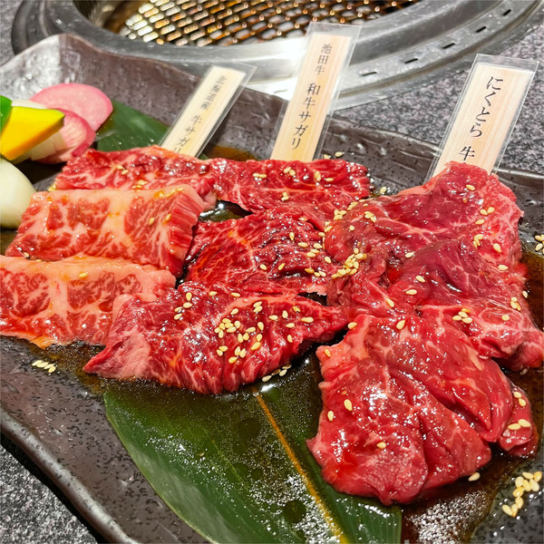 02牛サガリ3種盛り(1848円)