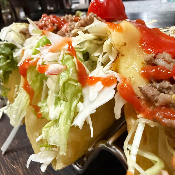 06パリパリトルティーヤの3連タコスです