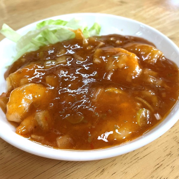 03エビのチリソース煮・ハーフ(650円)