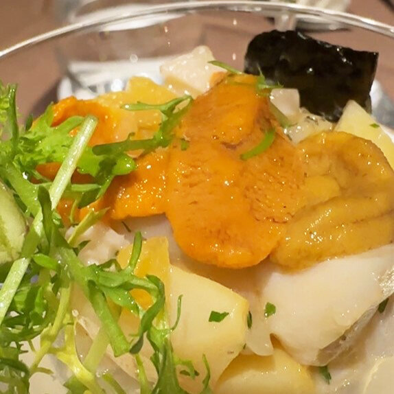 11北海道の海の恵と真狩で採れた根パセリムース