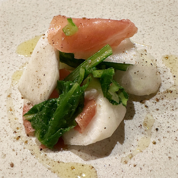 05自然菜園ふたばさんのカブと生ハムのマリネ