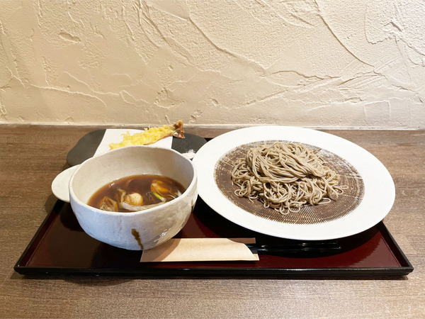 01牡蠣そば(1200円)・カキ2個増し(250円)・えび天(250円)