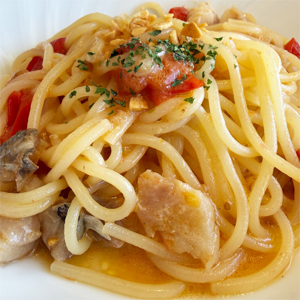 03白身魚とトマトのペペロンチーノ