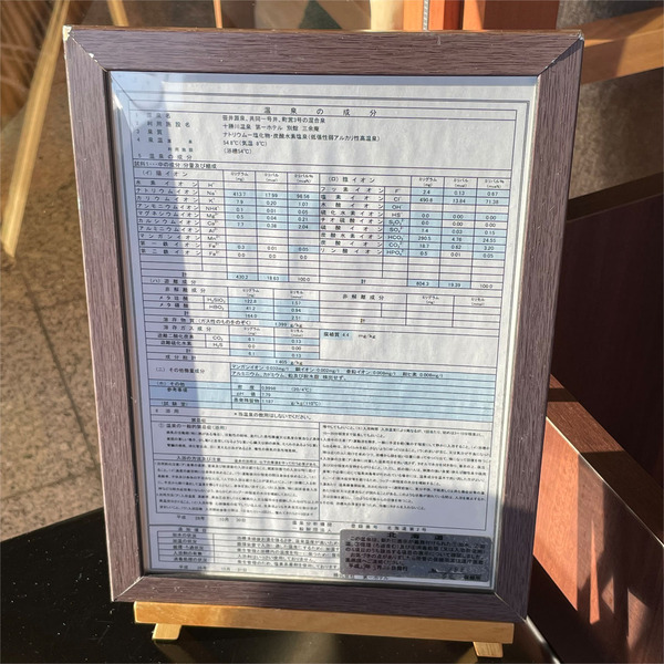 37足湯の温泉成分