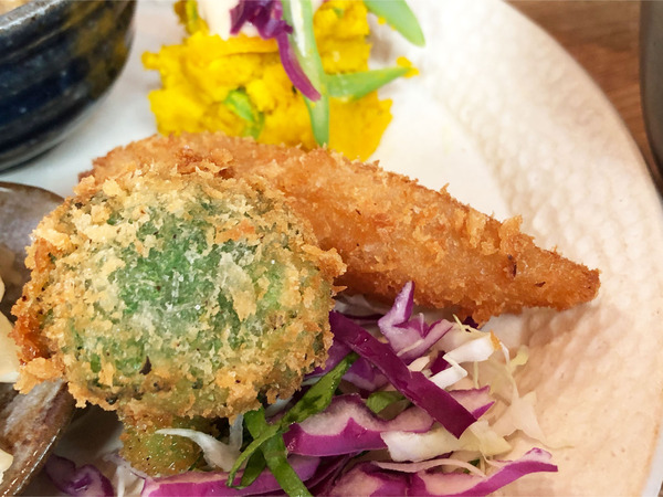 06更農大根とブロッコリーのフライ・南瓜の胡麻サラダ