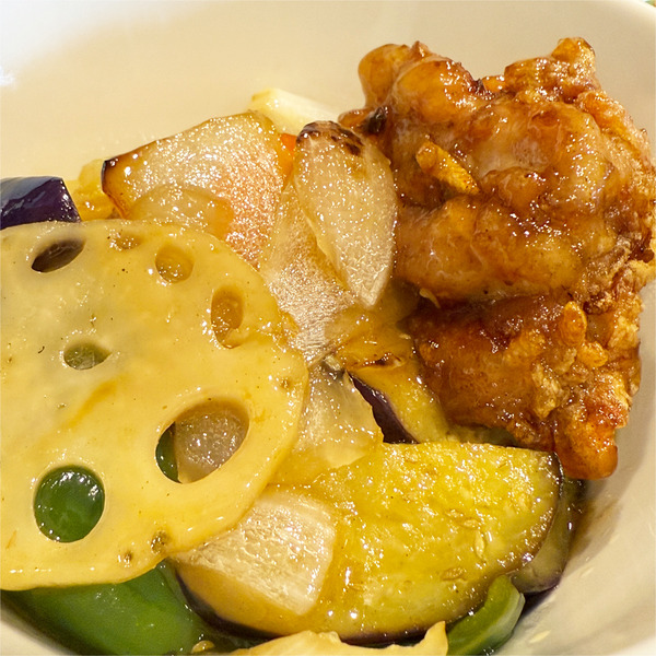 02鶏と野菜の黒酢あん