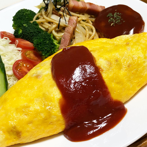 02オムライス・和風パスタ・ポークハンバーグ